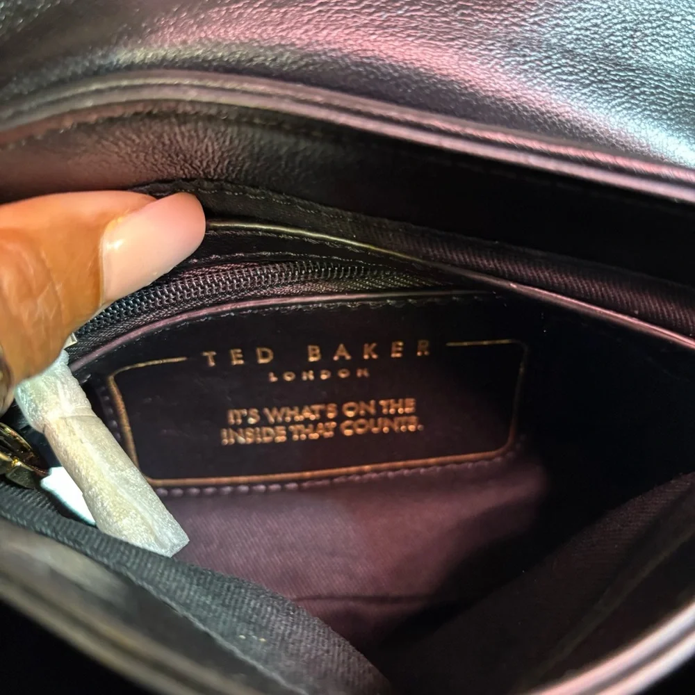 Ted Baker Black Satchel with Gold Accents